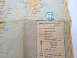 Sverige - översiktskarta till Svenska Turistföreningens Sverigeböcker -map of Sweden