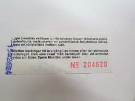 HKL/HST Aikuiset/Vuxna - Kertalippu 1101/95 nr 204624 -matkalippu / travel ticket