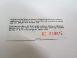 HKL/HST Aikuiset/Vuxna - Kertalippu 1101/95 nr 050842 -matkalippu / travel ticket