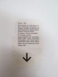 YTV Kertaseutulippu 2000 nr 2414837 Aikuiset/Vuxna - matkalippu / travel ticket