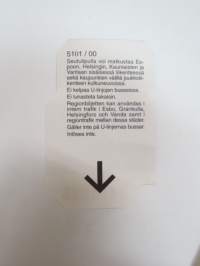 YTV Kertaseutulippu 2000 nr 2414836 Aikuiset/Vuxna - matkalippu / travel ticket