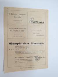 Turun Maraton - Kansalliset Yleisurheilukilpailut 30.9.1951 -käsiohjelma / program booklet - athletics competition in Turku, mukana osallistujan nr 51 - T.