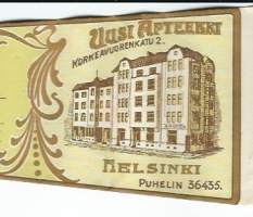 Uusi  Apteekki,  Helsinki  - resepti signatuuri  1957