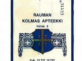 Rauman Kolmas Apteekki Rauma, resepti  signatuuri  1967