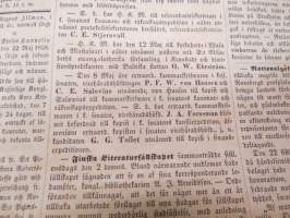 Helsingfors Tidningar, Lördagen den 5 Juni 1858, innehåller bl. a. följande artiklar / annonser; Resande - skulptören Forssell från St. Petersburg - Mamsell