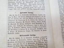 Helsingfors Tidningar, Lördagen den 5 Juni 1858, innehåller bl. a. följande artiklar / annonser; Resande - skulptören Forssell från St. Petersburg - Mamsell