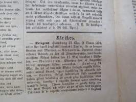 Helsingfors Tidningar, Lördagen den 5 Juni 1858, innehåller bl. a. följande artiklar / annonser; Resande - skulptören Forssell från St. Petersburg - Mamsell