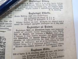 Helsingfors Tidningar, Lördagen den 5 Juni 1858, innehåller bl. a. följande artiklar / annonser; Resande - skulptören Forssell från St. Petersburg - Mamsell