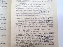 Kotka Kalenteri 1944 -almanakka, yleiskalenteri, jossa runsaasti artikkelita ja eri alojen toitoja, mm. kuvasivut &quot;Neuvostoliiton tavallisimpia lentokonetyyppejä&quot;