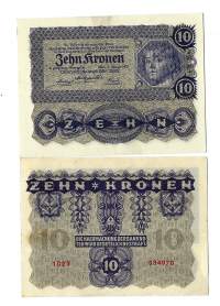 Itävalta 10 Kronen 1922 seteli