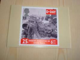 5 kpl erilaisia Normandian maihinnousu, D-Day, WWII, 2. maailmansota, maksikortti, ensipäiväkortti, Iso-Britannia, 1994, FDC. Katso myös muut kohteeni mm. noin