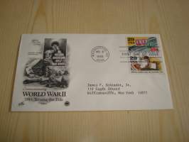 1943 WWII, 2. maailmansota, USA, 1993, ensipäiväkuori, FDC. Katso myös muut kohteeni mm. noin 1200 erilaista amerikkalaista ensipäiväkuorta 1920-luvulta