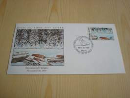 Talvisota alkaa 30.11.1939, Invasion of Finland, Marshall Islands, 1989, ensipäiväkuori, FDC, harvinainen. Katso myös muut kohteeni mm. noin 1200 erilaista