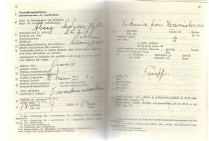 Merimiehen vastakirja 1954  alus Grunö / I Maskinmästare