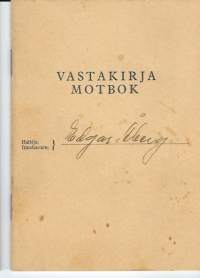 Merimiehen vastakirja 1954  alus Kungsö / II Maskinmästare