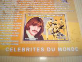 The Beatles, Ringo Star, Souvenir Sheet arkki, vuodelta 2006, Kongo. Katso myös muut kohteeni mm. kymmeniä erilaisia Souvenir Sheet postimerkkiarkkeja, noin 1200