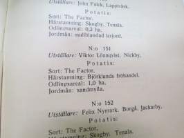 Katalog över Nylands och Tavastehus läns Lantbrukssällskaps Utställning av potatis i Helsingfors den 11 dec. 1926 -perunanäyttelyn luettelo, mainitaan