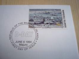 Normandian maihinnousu, D-Day, WWII, 2. maailmansota, Marshall Islands, 2004, ensipäiväkuori, FDC. Katso myös muut kohteeni mm. noin 1200 erilaista