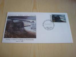 Normandian maihinnousu, D-Day, WWII, 2. maailmansota, Marshall Islands, 2004, ensipäiväkuori, FDC. Katso myös muut kohteeni mm. noin 1200 erilaista