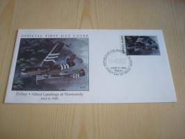 Normandian maihinnousu, D-Day, WWII, 2. maailmansota, Marshall Islands, 2004, ensipäiväkuori, FDC. Katso myös muut kohteeni mm. noin 1200 erilaista