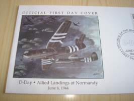 Normandian maihinnousu, D-Day, WWII, 2. maailmansota, Marshall Islands, 2004, ensipäiväkuori, FDC. Katso myös muut kohteeni mm. noin 1200 erilaista