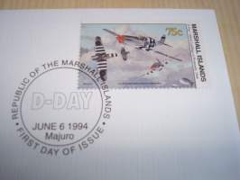 Normandian maihinnousu, D-Day, WWII, 2. maailmansota, Marshall Islands, 2004, ensipäiväkuori, FDC. Katso myös muut kohteeni mm. noin 1200 erilaista