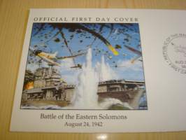2. maailmansota, WWII, Battle of Eastern Salomons, 1992, Marshall Islands, ensipäiväkuori, FDC. Katso myös muut kohteeni mm. noin 1200 erilaista amerikkalaista