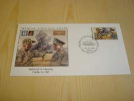 2. maailmansota, WWII, Battle of El Alamein, Natsisaksa, 1992, Marshall Islands, ensipäiväkuori, FDC. Katso myös muut kohteeni mm. noin 1200 erilaista