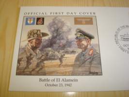 2. maailmansota, WWII, Battle of El Alamein, Natsisaksa, 1992, Marshall Islands, ensipäiväkuori, FDC. Katso myös muut kohteeni mm. noin 1200 erilaista