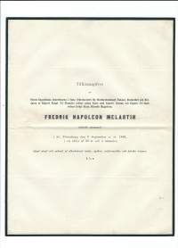 Fredrik Napoleon Melartin, Förste Expeditions i Stats Sekretariatet för Storfurstdömet i Finland, Stadsrådet och Riddaren  FM  1861 St Petersburg