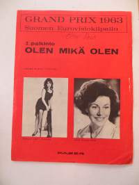 Grand Prix 1963 Suomen eurovisiokilpailu 3. palkinto Olen mikä olen