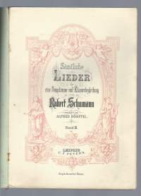 Schuman Lieder Band III ,Mezzo -Sopran oder Bariton, Edition Peters Nr. 2385b /  F.Baumgarten, del Lith Anst v C.G.Röder Leipzig  /  katso sisällysluettelo