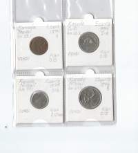 Kanada 4 kolikkoa 1974-1984  tekstit kuvassa  - ulkomainen kolikko