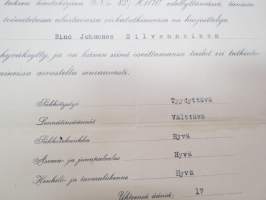 Valtionrautatiet - Valtionrautateiden alustava virkatutkinto 13.6.1924 Eino Johannes Silvennoinen -certificate of State Railways courses