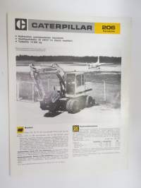 Caterpillar 206 kaivukone -myyntiesite / brochure, excavator