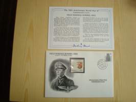 2. maailmansota, WWII, Field Marshal Rommel Dies, Natsisaksa, 50th Anniversary World War Commemorative Cover, 1944-1994, kuori + kortti, harvinaisempi versio,