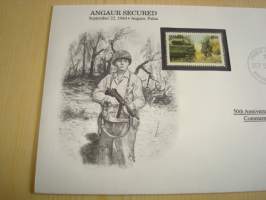 2. maailmansota, WWII, Angaur Secured, 50th Anniversary World War Commemorative Cover, 1944-1994, kuori + kortti, harvinaisempi versio, hieno. Katso myös muut