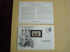 2. maailmansota, WWII, Martial Law Proclaimed in Germany, Natsisaksa, 50th Anniversary World War Commemorative Cover, 1945-1995, kuori + kortti, harvinaisempi