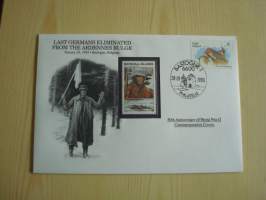 2. maailmansota, WWII, Last German´s Eliminated From the Ardennes Bulge, Natsisaksa, 50th Anniversary World War Commemorative Cover, 1945-1995, kuori + kortti,