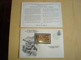 2. maailmansota, WWII, Russians Begin Final Drive to Berlin, Natsisaksa, 50th Anniversary World War Commemorative Cover, 1945-1995, kuori + kortti, harvinaisempi