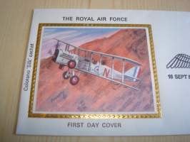 The Royal Air Force, R.A.F., DH9A, kaksitasolentokone, Iso-Britannia, 1986, ensipäiväkuori, FDC, hieno. Katso myös muut kohteeni mm. noin 1200 erilaista
