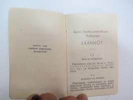 Suomen Teollisuusteknikkojen Liitto ry, jäsen nr 9. J.H. Viding - jäsenkirja / membership book