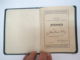Varkauden Teollisuusvirkailijainyhdistyksen Jäsenkirja J.H. Viding 1931 -membership book