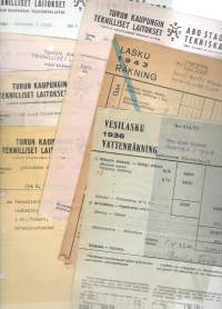 Turun Kaupungin Teknilliset Laitokset  1940-luku -  firmalomake 7 eril