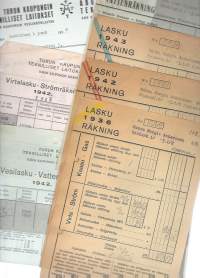 Turun Kaupungin Teknilliset Laitokset  1940-luku -  firmalomake 7 eril
