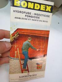 S. Dyrup &amp; Co A/S Bondex hydrofuge - insecticide fongiside -puunsuoja-aine -esite ja värikartta / paint brochure &amp; colour chart