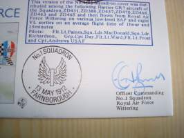 75th Anniversary of the Royal Air Force, R.A.F., 2. maailmansota, WWII, 1993, Belize, ensipäiväkuori, FDC + kortti, kuoressa Group Captain Chris Burwell,