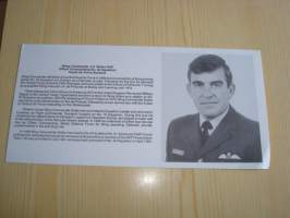 75th Anniversary of the Royal Air Force, R.A.F., 2. maailmansota, WWII, 1993, Bermuda, ensipäiväkuori, FDC + kortti, kuoressa Wing Commander Jeff Bullen,