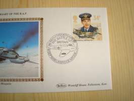 The Royal Air Force, R.A.F., Mosquito, Iso-Britannia, 1986, ensipäiväkuori, FDC + kortti, hieno, Limited Edition. Katso myös muut kohteeni mm. noin 1200