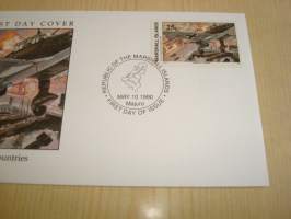 Invasion of the Low Countries 1940, Natsisaksa, WWII, 2. maailmansota, Marshall Islands, 1990, ensipäiväkuori, FDC. Katso myös muut kohteeni mm. noin 1200